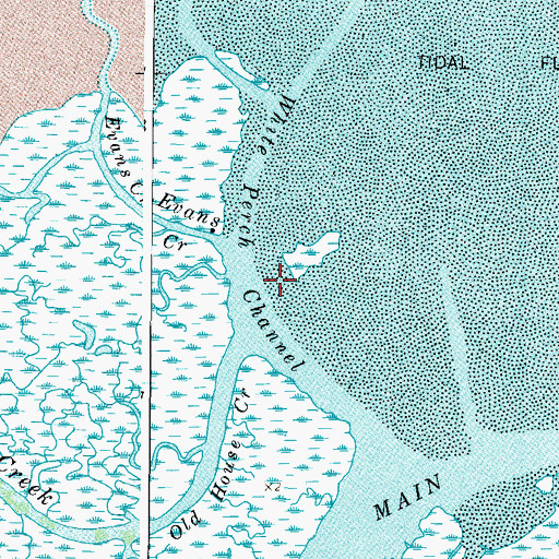 Topographic Map of White Perch Channel, VA