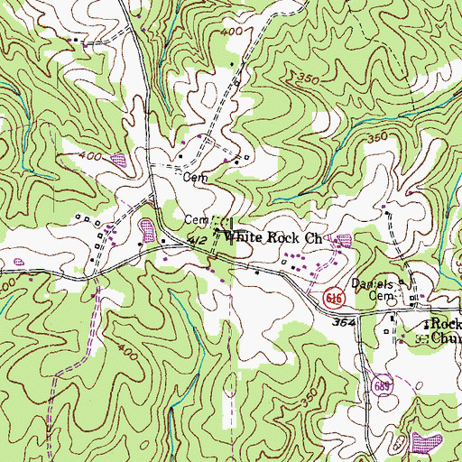 Topographic Map of White Rock Church, VA