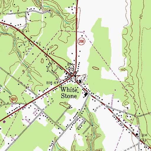 Topographic Map of White Stone, VA