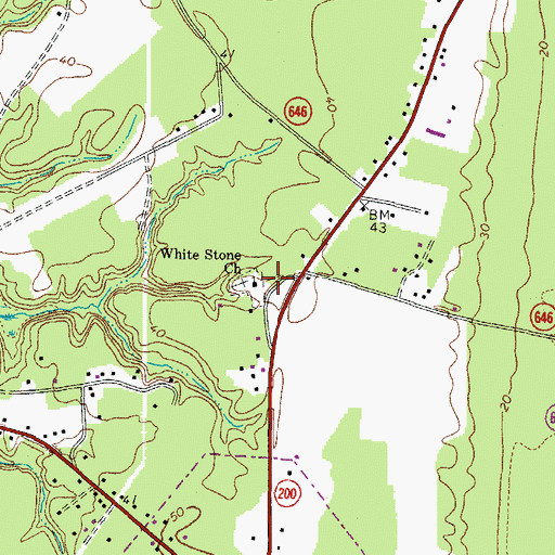 Topographic Map of White Stone Church, VA