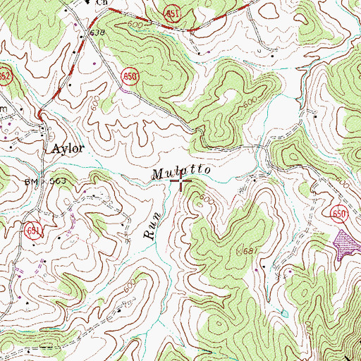 Topographic Map of White Walnut Run, VA