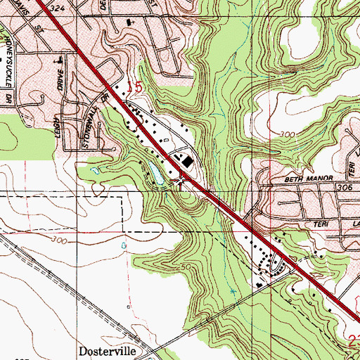 Topographic Map of Wesleyan Church of Prattville, AL