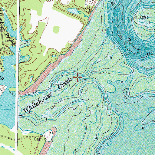 Topographic Map of Whitehouse Creek, VA