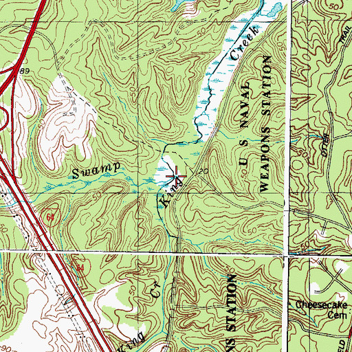 Topographic Map of Whiteman Swamp, VA