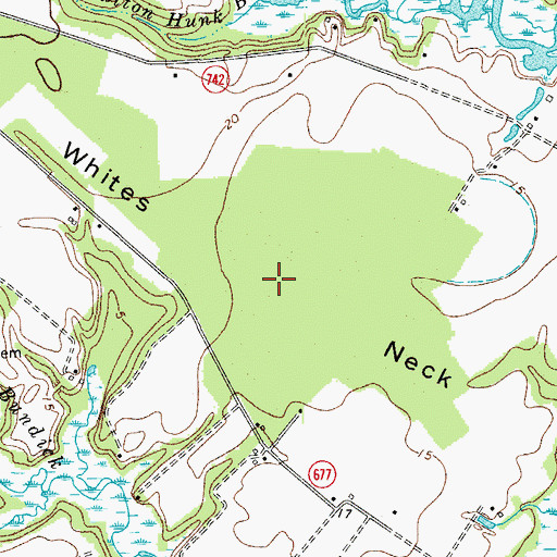 Topographic Map of Whites Neck, VA