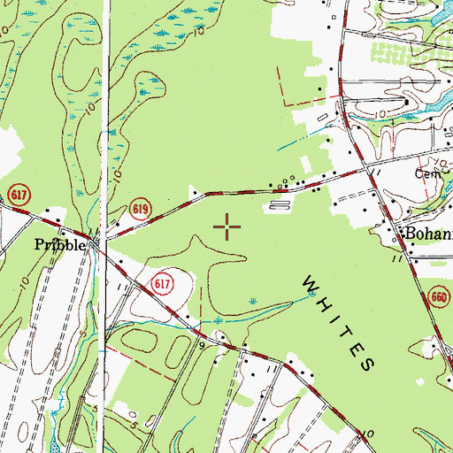 Topographic Map of Whites Neck, VA
