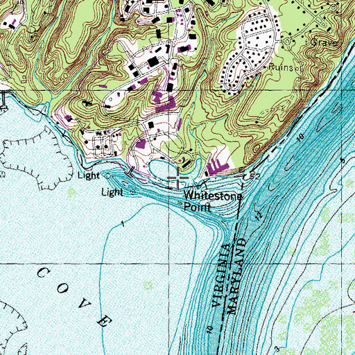 Topographic Map of Whitestone Point, VA