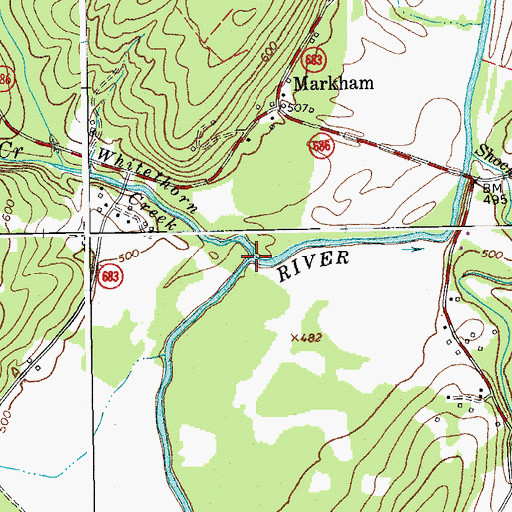 Topographic Map of Whitethorn Creek, VA