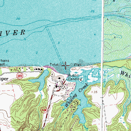 Topographic Map of Whiting Creek, VA