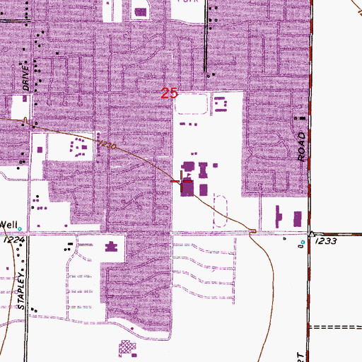 Topographic Map of Mesa High School, AZ