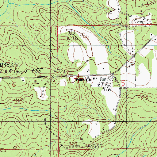 Topographic Map of White School (historical), AL