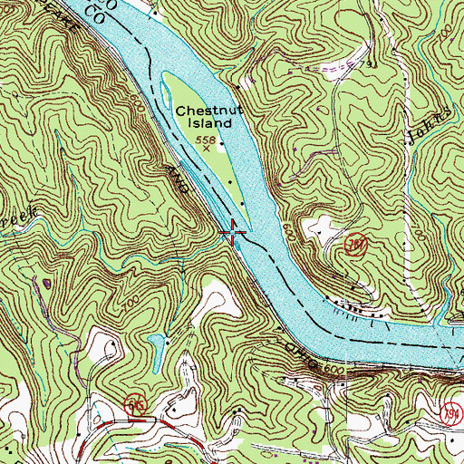 Topographic Map of Widemouth Creek, VA