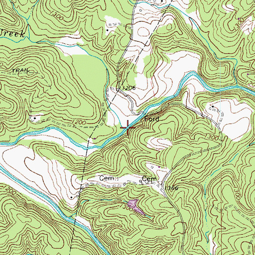 Topographic Map of Widgeon Creek, VA