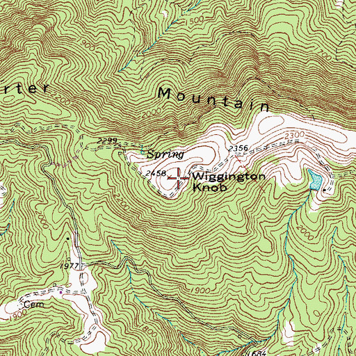Topographic Map of Wiggington Knob, VA