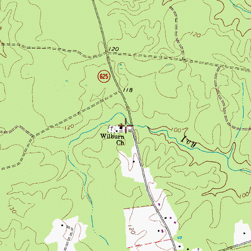 Topographic Map of Wilburn Church, VA