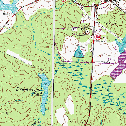 Topographic Map of Wildcat Swamp, VA