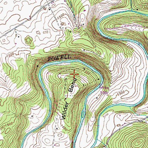 Topographic Map of Wilder Bend, VA