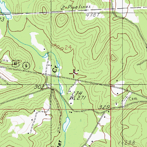 Topographic Map of Whitewater Camp, AL