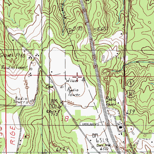 Topographic Map of Wilder Hill (historical), AL