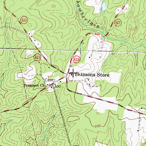 Topographic Map of Wilkinsons Store, VA