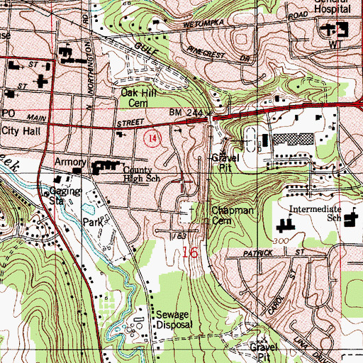 Topographic Map of Willowbrook, AL