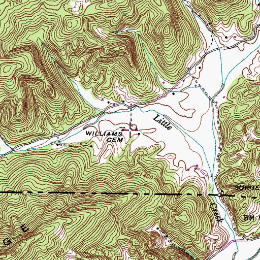 Topographic Map of Williams Cemetery, VA