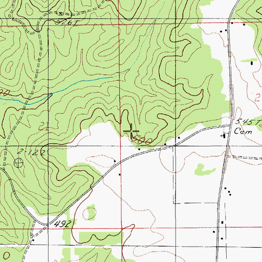 Topographic Map of Wilsons Cemetery, AL