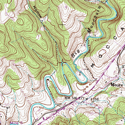 Topographic Map of Williams Hollow, VA