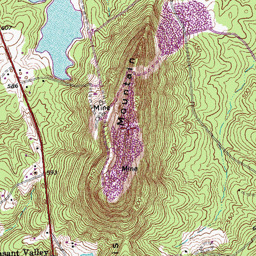 Topographic Map of Willis Mountain, VA