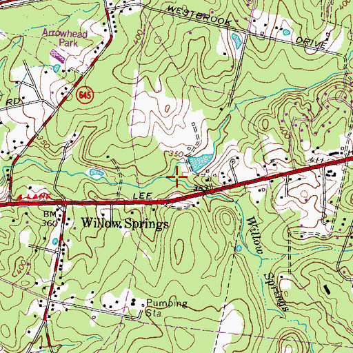Topographic Map of Willow Springs Branch, VA