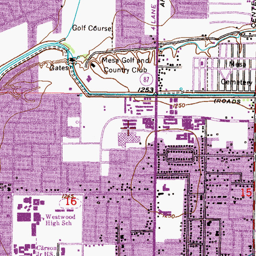Topographic Map of Mesa Lutheran Hospital, AZ