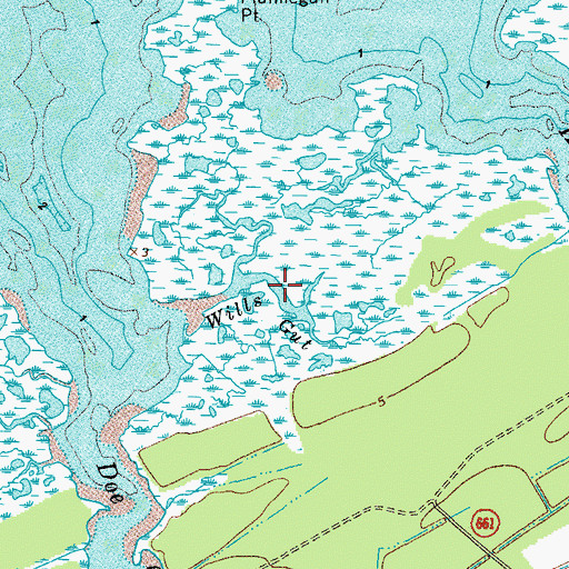 Topographic Map of Wills Gut, VA