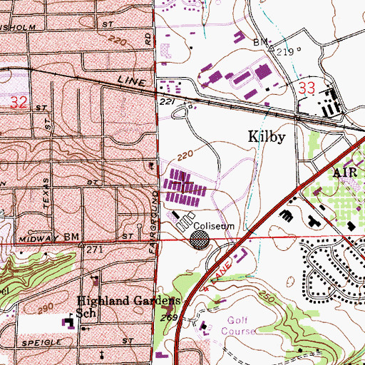 Topographic Map of Alabama Agricultural Center, AL