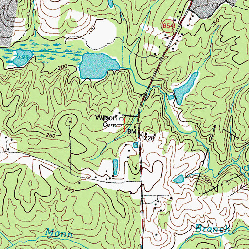 Topographic Map of Wilson Cemetery, VA