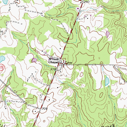 Topographic Map of Wilson Chapel, VA