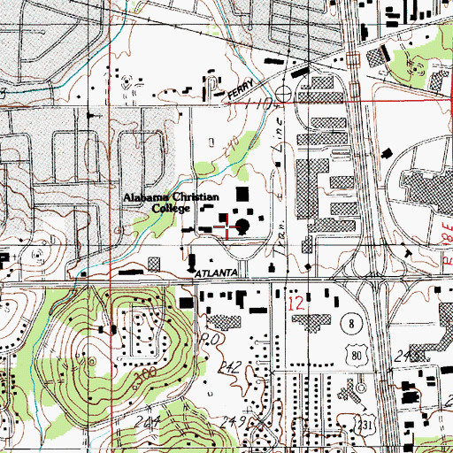 Topographic Map of Alabama Christian College, AL