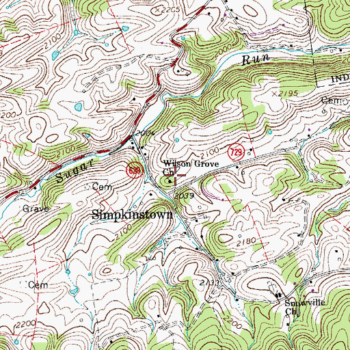 Topographic Map of Wilson Grove Church, VA