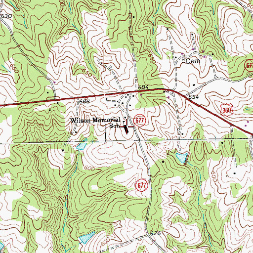 Topographic Map of Wilson Memorial Elementary School, VA