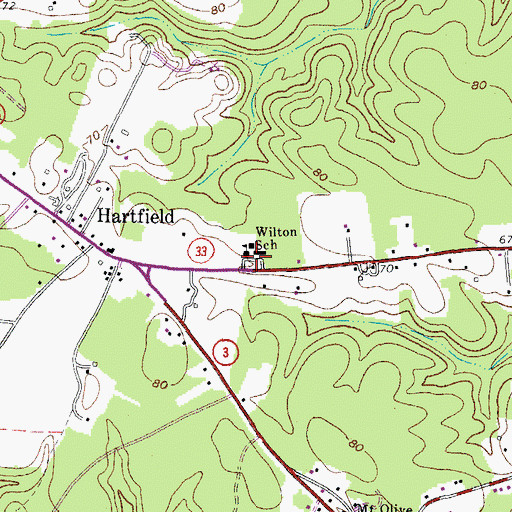 Topographic Map of Wilton School, VA