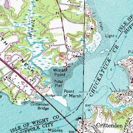 Topographic Map of Winall Point, VA