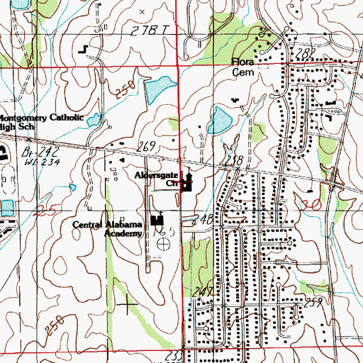 Topographic Map of Aldersgate Church, AL
