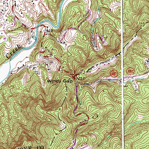Topographic Map of Windy Gap, VA