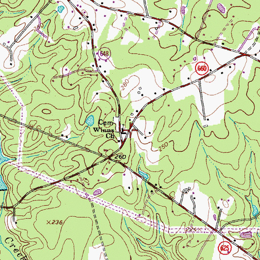 Topographic Map of Winns Church, VA