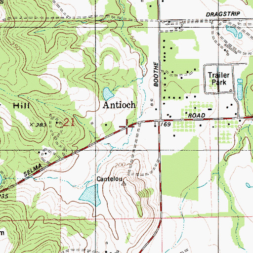 Topographic Map of Antioch, AL