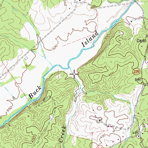 Topographic Map of Winston Creek, VA