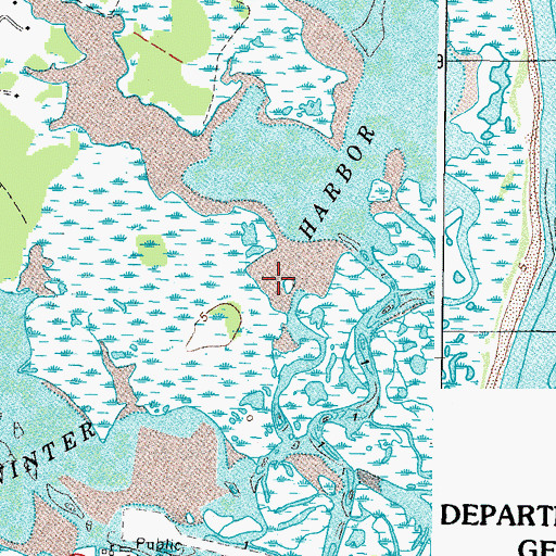 Topographic Map of Winter Harbor, VA