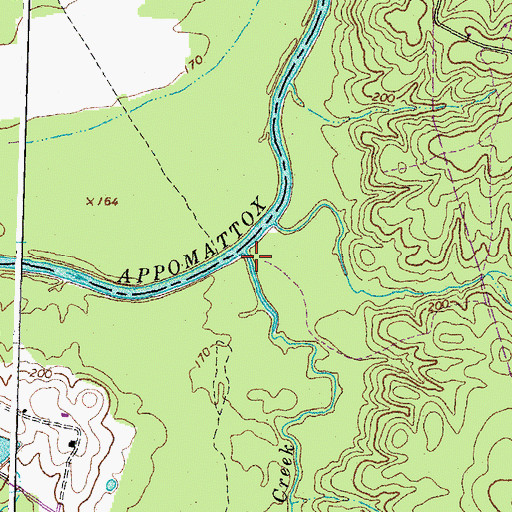 Topographic Map of Winticomack Creek, VA