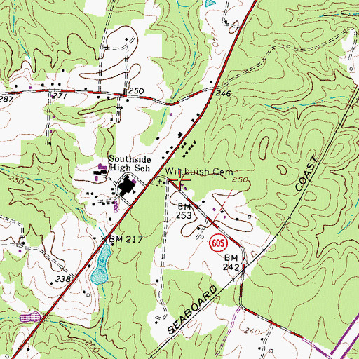 Topographic Map of Wittbuish Cemetery, VA