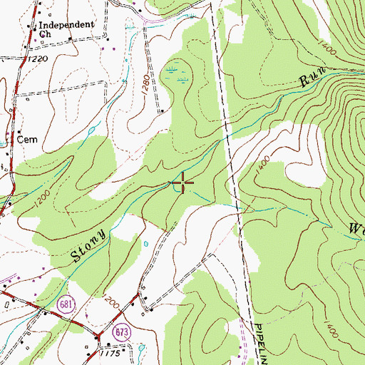 Topographic Map of Wolf Run, VA
