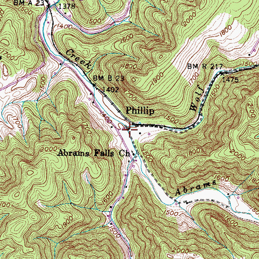 Topographic Map of Wolf Run, VA
